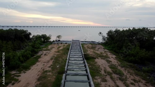 Wallpaper Mural Drain water canal concrete system lead to the sea Torontodigital.ca