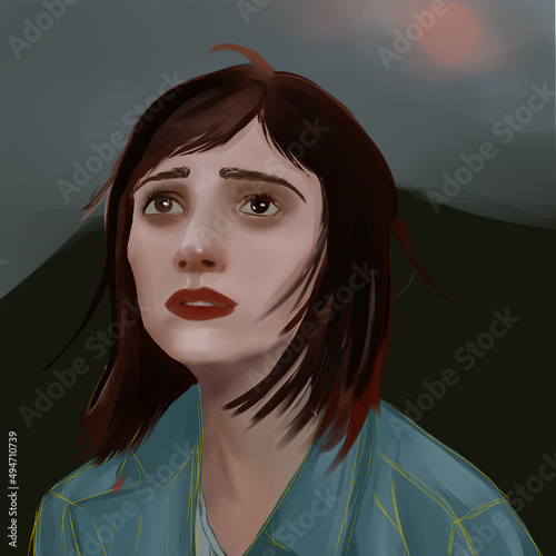 portrait of a sad woman 