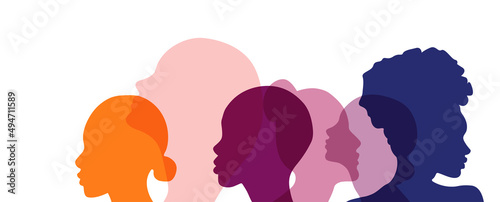 Women silhouette head isolated.