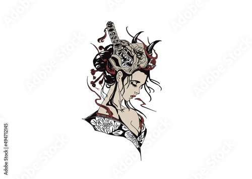 Wallpaper Mural the girl with a tattoo Torontodigital.ca