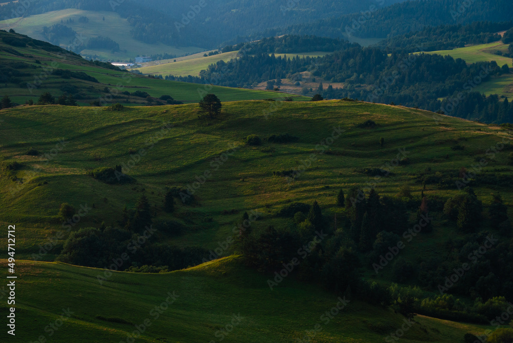 Obraz premium Mountain Landscape Green Hills, Pieniny, Poland