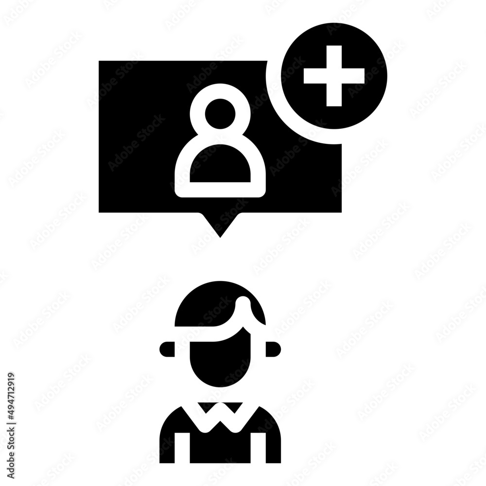 Fototapeta premium ADD USER glyph icon,linear,outline,graphic,illustration