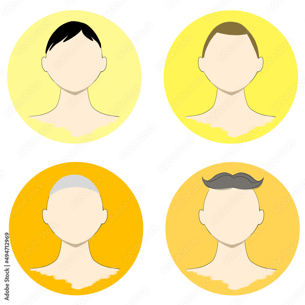 illustration of a male icon, faceless profile icon illustration of a male icon, faceless profile icon