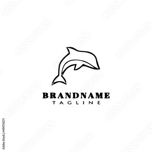 cute dolphin logo icon vector illustration