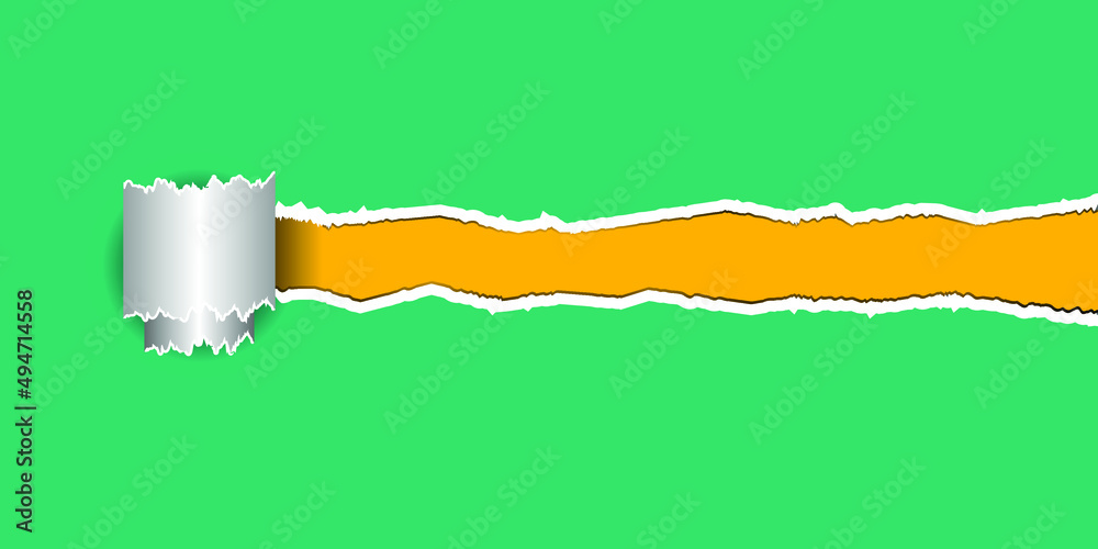 Torn paper with roll effect banner free vector