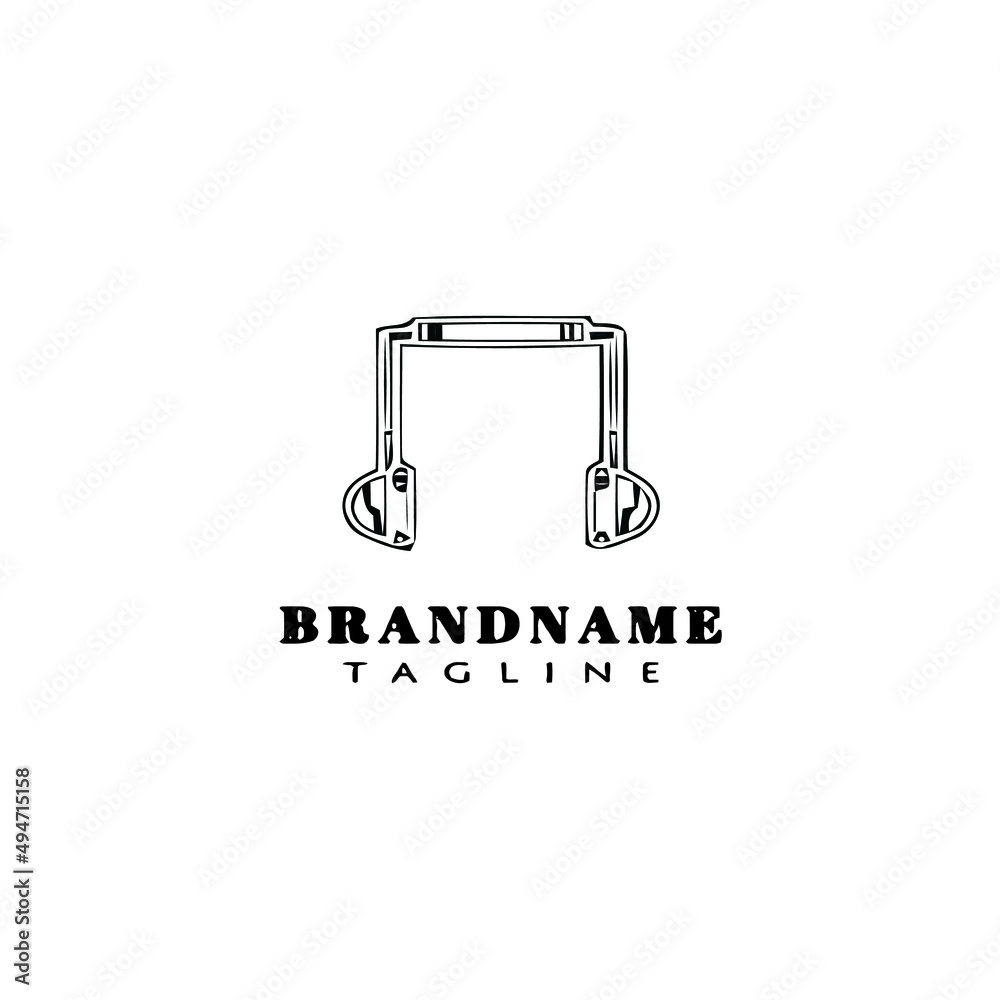 headset logo cartoon icon design template black isolated vector illustration headset logo cartoon icon design template black isolated vector illustration