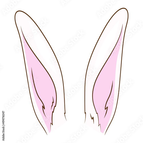 Bunny Ears, Rabbit Ears, Flat vector Illustration. Easter Bunny, Easter Illustration