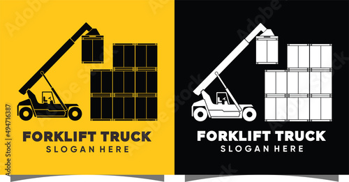 Forklift logo with creative modern style Premium Vector