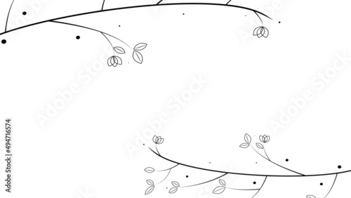 シンプルなボタニカル柄の背景イメージ