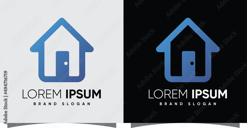 Home logo with creative modern syle Premium Vector
