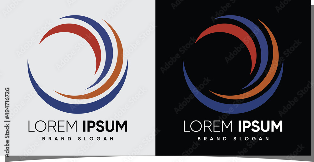 Abstract round circle logo with creative modern style Premium Vector Abstract round circle logo with creative modern style Premium Vector