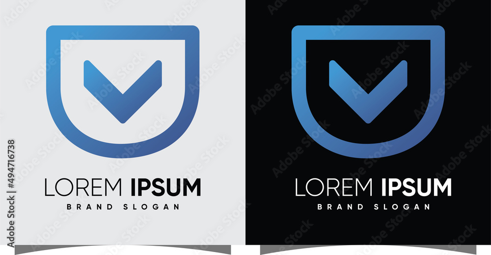 Shield simple logo with creative modern style Premium Vector Shield simple logo with creative modern style Premium Vector