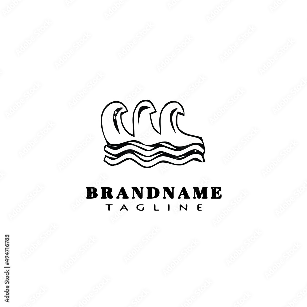 Fototapeta premium wave logo cartoon icon design template vector illustration