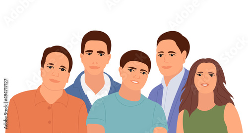 people portrait flat design, isolated, vector