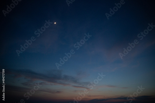 night sky and little moon
