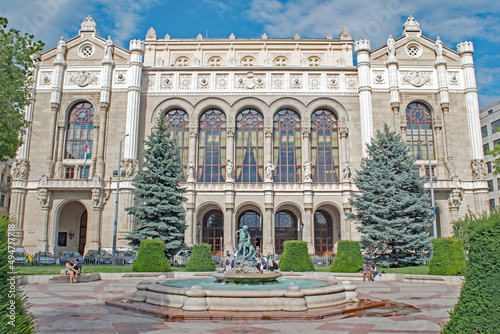 Beautiful facade of a concert hall, Budapest, Hungary