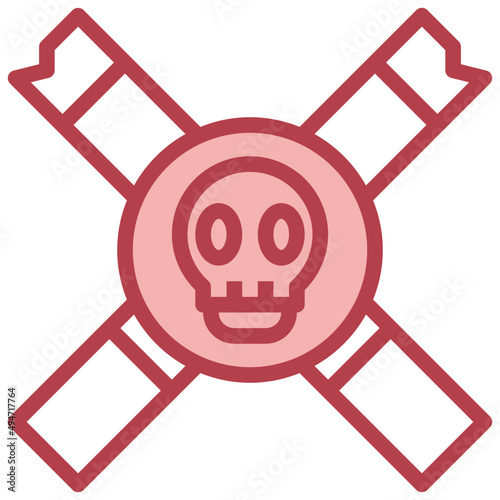 DEATH red line icon,linear,outline,graphic,illustration