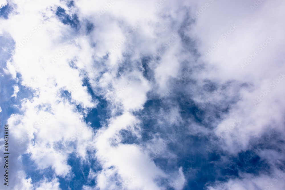 Clouds on a blue sky background (copy space).