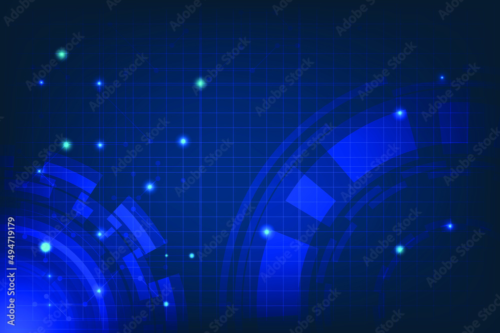 Fototapeta premium Futuristic with circle technology background and Grid structure. Futuristic space and geometry with particles element. Blank space template with circular pattern.