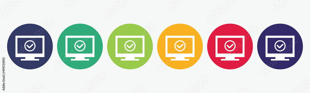 Computer vector set with checkmark icon. Computer vector set with checkmark icon.