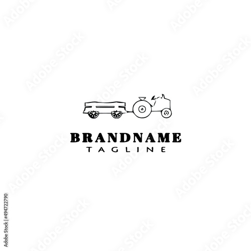hayride logo cartoon icon design template black isolated vector