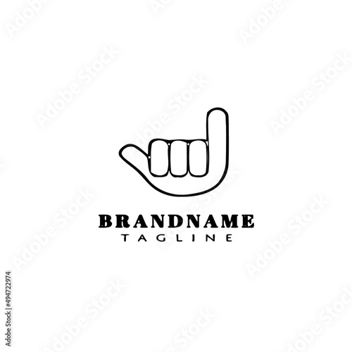 little finger promise hand sign logo cartoon icon design template black isolated vector © darul