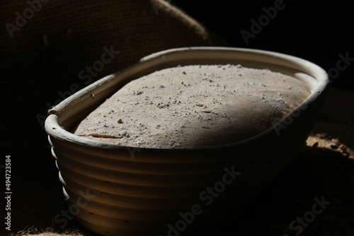 handmade bread, concept of traditional bread baking methods, selective focus