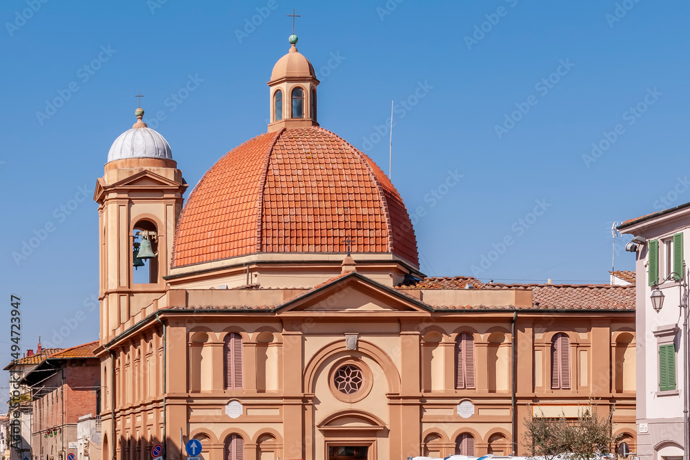 The ancient Church of Misericordia in the historic center of Pontedera, Pisa, Italy