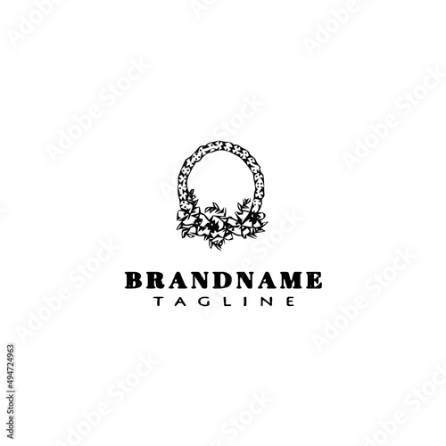 hawaiian lei logo cartoon icon design template black isolated vector illustration