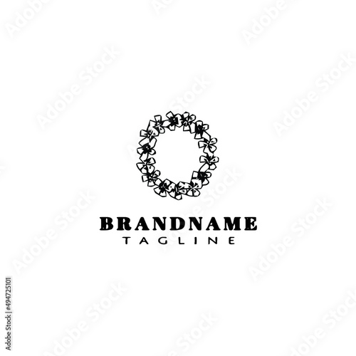 hawaiian lei logo cartoon icon design template black isolated vector illustration