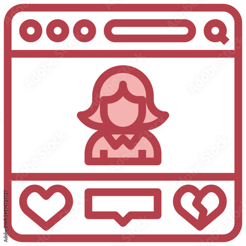 SHARE POST red line icon,linear,outline,graphic,illustration