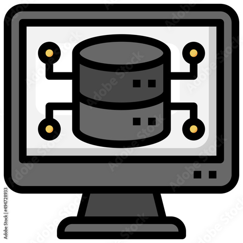 DATABASE filled outline icon,linear,outline,graphic,illustration