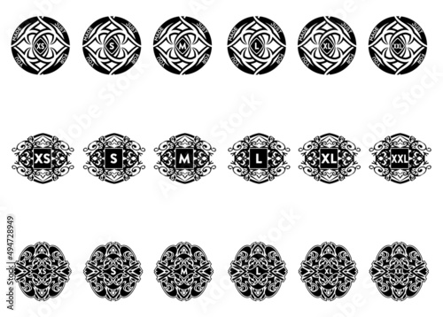 Back neck label print (BNP) for garments. Clothing back label design.