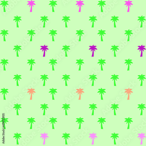 TROPICAL COLOURFUL PALM SEAMLESS PATTERN