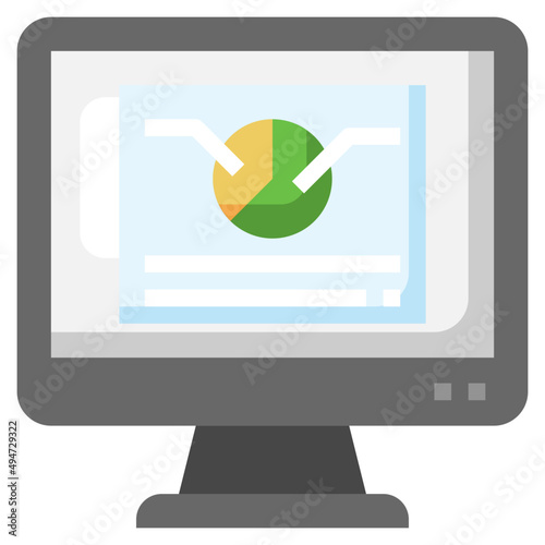 PIE CHART flat icon,linear,outline,graphic,illustration