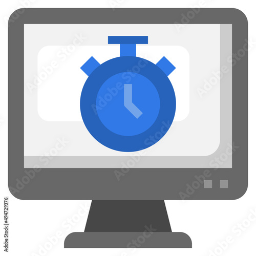 STOPWATCH flat icon,linear,outline,graphic,illustration