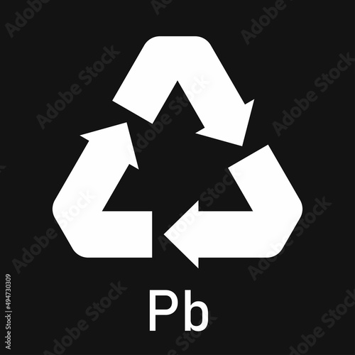 Battery recycle pb, vector illustration, sign.