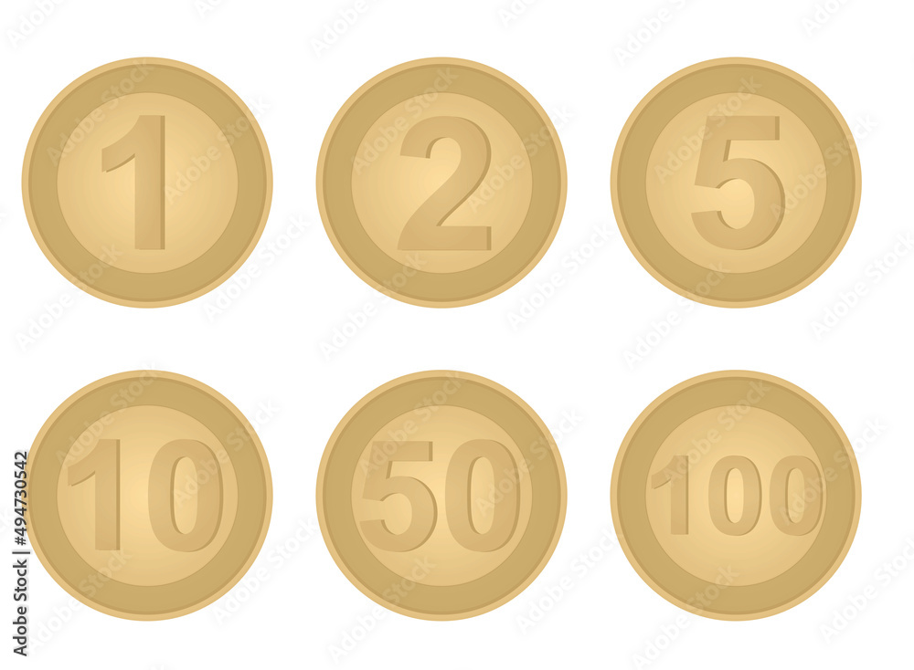 Set of coins. vector illustration Set of coins. vector illustration