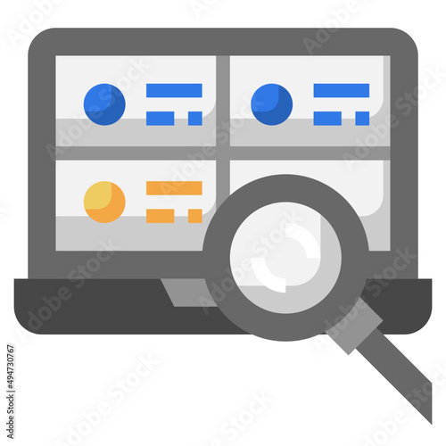 SARCH SURVEY flat icon,linear,outline,graphic,illustration photo