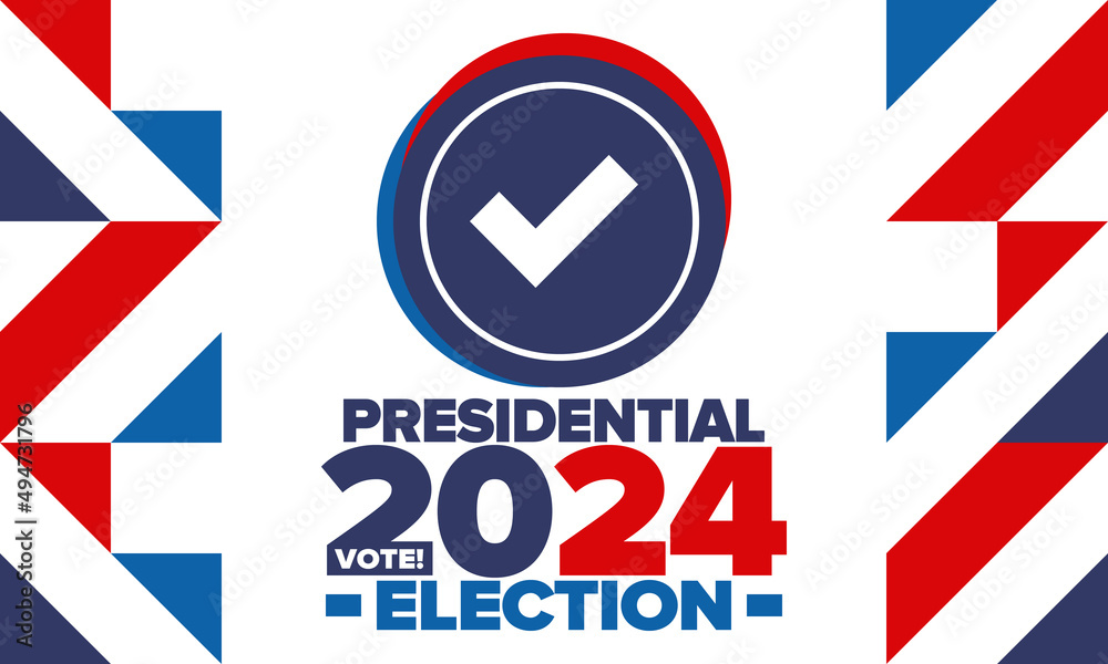 Presidential Election 2024 in United States. Vote day, November 5. US Election campaign. Make your choice! Patriotic american vector illustration. Poster, card, banner and background Presidential Election 2024 in United States. Vote day, November 5. US Election campaign. Make your choice! Patriotic american vector illustration. Poster, card, banner and background