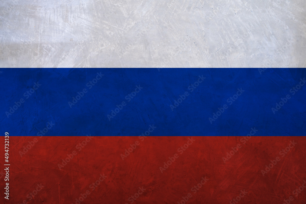 Russian flag grunge background..War between Russia and Ukraine concept.