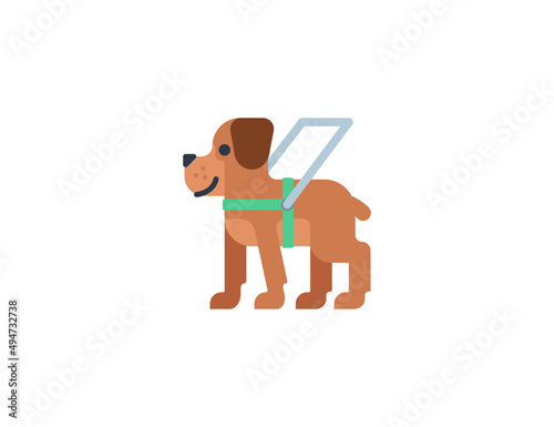 Guide dog vector flat emoticon. Isolated Guide dog emoji illustration. Guide dog icon