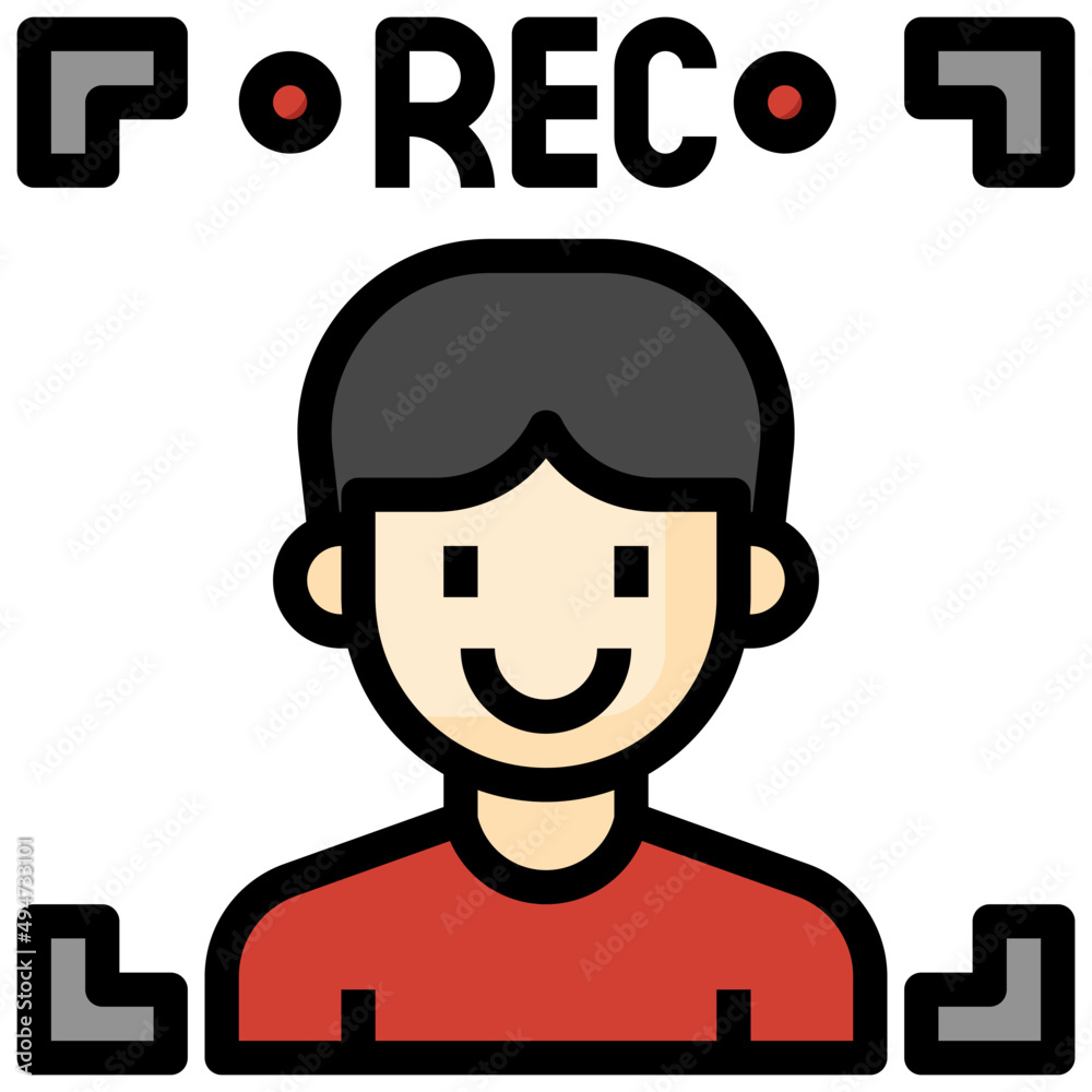 VIDOE RECORDING filled outline icon,linear,outline,graphic,illustration