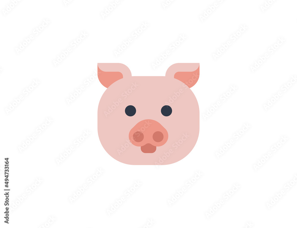 Pig head vector flat emoticon. Isolated Pig face emoji illustration. Pig icon Pig head vector flat emoticon. Isolated Pig face emoji illustration. Pig icon