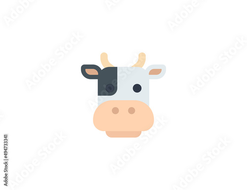 Cow face vector flat emoticon. Isolated Cow emoji illustration. Cow icon