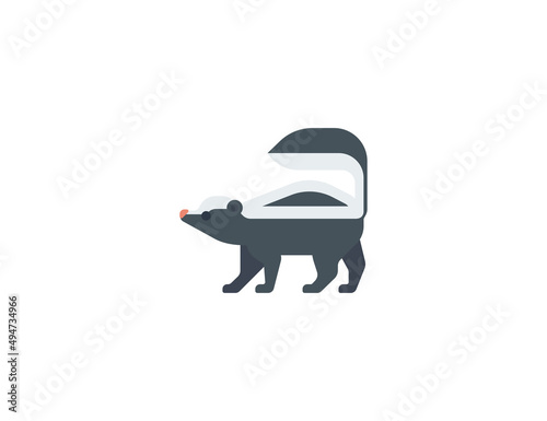 Skunk vector flat emoticon. Isolated Skunk emoji illustration. Skunk icon