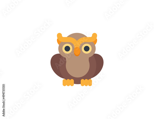 Owl vector flat emoticon. Isolated Owl emoji illustration. Owl icon