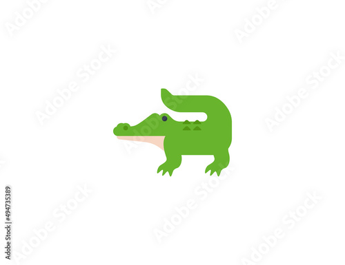 Crocodile vector flat emoticon. Isolated Crocodile emoji illustration. Crocodile icon