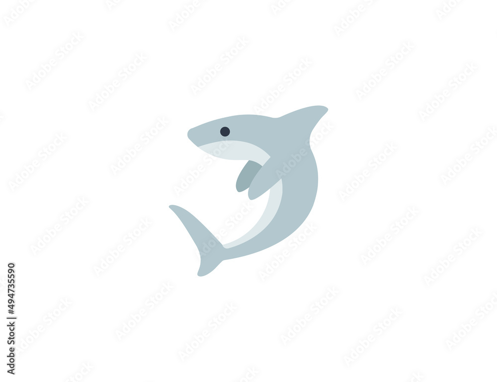 Shark vector flat emoticon. Isolated Shark emoji illustration. Shark icon Shark vector flat emoticon. Isolated Shark emoji illustration. Shark icon