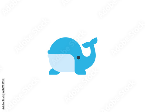 Whale vector flat emoticon. Isolated Whale emoji illustration. Whale icon